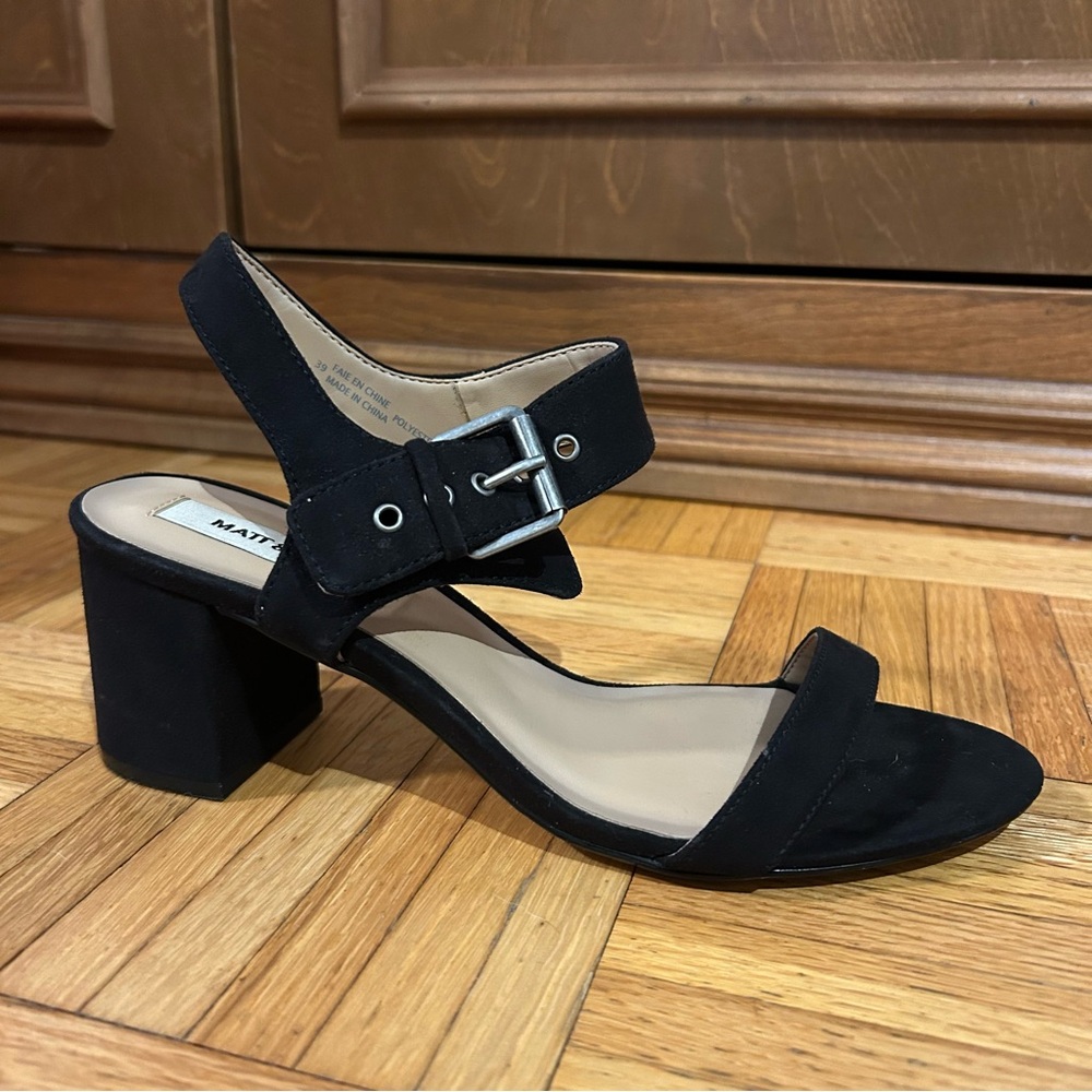 Matt and Nat Black Block Heel Sandals
